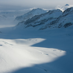 Sphinxterasse: Konkordiaplatz und  Aletschgletscher