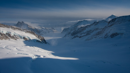 Sphinxterasse: Konkordiaplatz und  Aletschgletscher